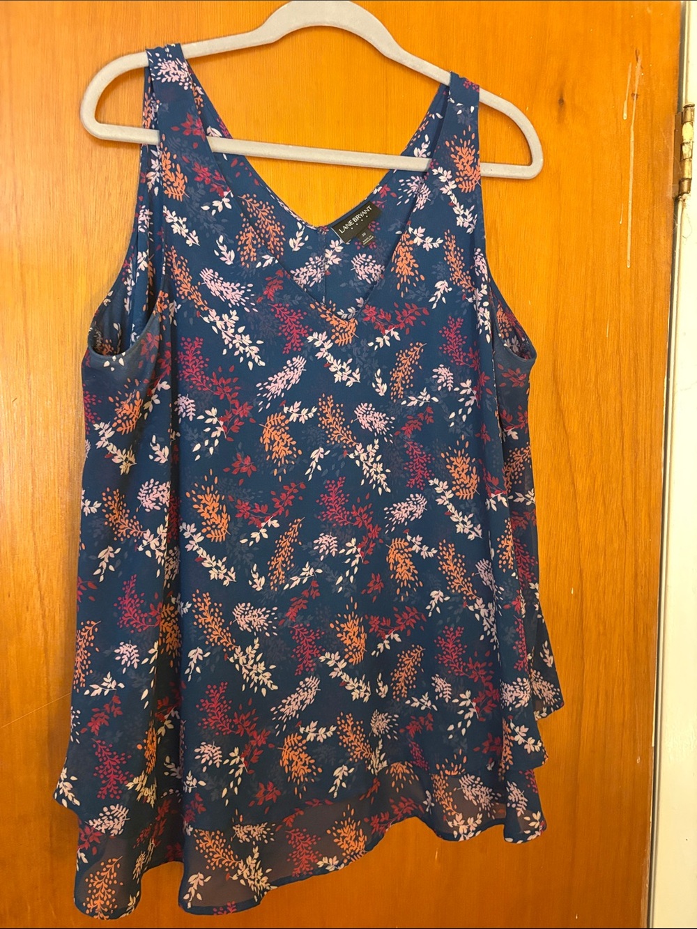 Lane Bryant Navy Floral Sleeveless Blouse Size 20